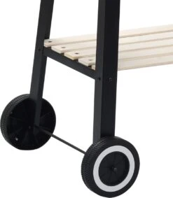 Verrijdbare Barbecue – Houtskool/Briketten - Verstelbare Grillplaat – Houten Tafel – Winscherm – Gewicht 5.9kg -Babyproducten 1049x1200 1