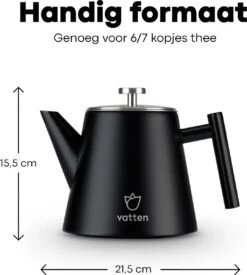 Vatten® - Premium RVS Theepot - Incl. RVS Theefilter - 1L - Zwart - Dubbelwandig 10 Vatten® - Premium RVS Theepot - Incl. RVS Theefilter - 1L - Zwart - Dubbelwandig -Babyproducten 1077x1200