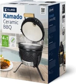 BluMill Kamado BBQ Egg - Kamado 13 Inch - Incl. Vlees Thermometer - Houtskoolbarbecues - Zwart - Ø 27cm -Babyproducten 1090x1200