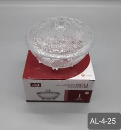 Borvat®| Kristallen Snoepschaal Met Deksel, Glazen Snoepcontainer Gebruik Voor Snoep/koekjes/voedselopslag Snoep En Voedsel Organiseren Met Geschenkdoosverpakking Uitstekend Glanzend Uiterlijk