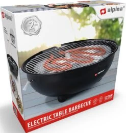 Alpina Elektrische BBQ - Tafel-Barbecue - Geen Rook - Binnen Barbecueën - 1250W - Ø 30 Cm - Zwart -Babyproducten 1137x1200 3
