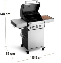 Burnhard Gas BBQ FRED JR. Deluxe - 2 Branders - Incl. Keramische Infraroodbrander & Afdekhoes - Deluxe -Babyproducten 1170x1200 4