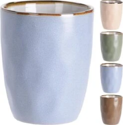 Excellent Houseware Set Van 4x Stuks Luxe Gekleurde Stoneware Bekers/koffiekopjes 280 Ml - Kopjes/koffiebekers -Babyproducten 1177x1200
