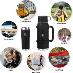 MacGyver RVS Thermoskan 1.5 Ltr – RVS Thermosbeker 0,55 Ltr - Langdurig Warm/koud - Zwart 18 MacGyver RVS Thermoskan 1.5 Ltr – RVS Thermosbeker 0,55 Ltr - Langdurig Warm/koud - Zwart -Babyproducten 1189x1200 4