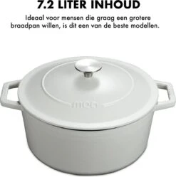 MOA Gietijzeren Braadpan - Inhoud 7,2 Liter - 30CM - Rond - Alle Warmtebronnen - Ook Voor Inductie - Gewicht 7,3 Kg - Wit - C30W 8 MOA Gietijzeren Braadpan - Inhoud 7,2 Liter - 30CM - Rond - Alle Warmtebronnen - Ook Voor Inductie - Gewicht 7,3 Kg - Wit - C30W -Babyproducten 1192x1200 2