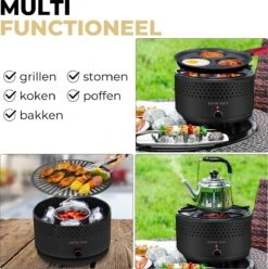 Ozocozy BBQ-ONE Houtskool Tafelbarbecue - Ø30 Cm- Zwart - Incl. Draagtas, Siliconen Bakkwast En RVS-Barbecuetang -Babyproducten 1193x1200 3