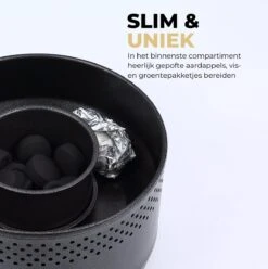 Ozocozy BBQ-ONE Houtskool Tafelbarbecue - Ø30 Cm- Zwart - Incl. Draagtas, Siliconen Bakkwast En RVS-Barbecuetang -Babyproducten 1197x1200 10