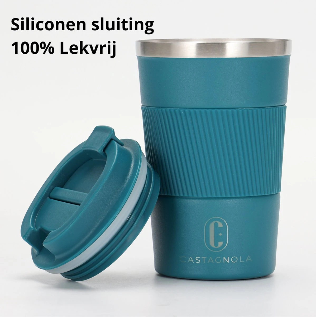 Castagnola Design RVS Koffiebeker To Go - Blauw - 380ml - Thermosbeker - Theebeker 3 Castagnola Design RVS Koffiebeker To Go - Blauw - 380ml - Thermosbeker - Theebeker - Afbeelding 3