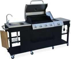Alice's Garden Gas BBQ D'Artagnan - Zwart - 5 Branders - Buitenkeuken -Babyproducten 1200x1005