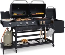 Klarstein Kingsville Double Barbecue - Houtskool- En Gasbarbecue - Smoker BBQ - Inclusief Deksels En Thermometer - Met 2 Roosters - Zwart 21 Klarstein Kingsville Double Barbecue - Houtskool- En Gasbarbecue - Smoker BBQ - Inclusief Deksels En Thermometer - Met 2 Roosters - Zwart -Babyproducten 1200x1020 2