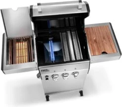 Burnhard Gas BBQ FRED JR. Deluxe - 2 Branders - Incl. Keramische Infraroodbrander & Afdekhoes - Deluxe -Babyproducten 1200x1057 1