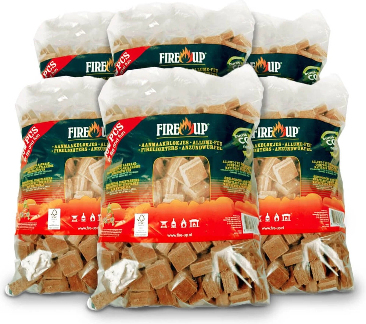 Fire-Up Aanmaakblokjes Voordeelbox Met 1152 Stuks - 6x 192st 1 Fire-Up Aanmaakblokjes Voordeelbox Met 1152 Stuks - 6x 192st