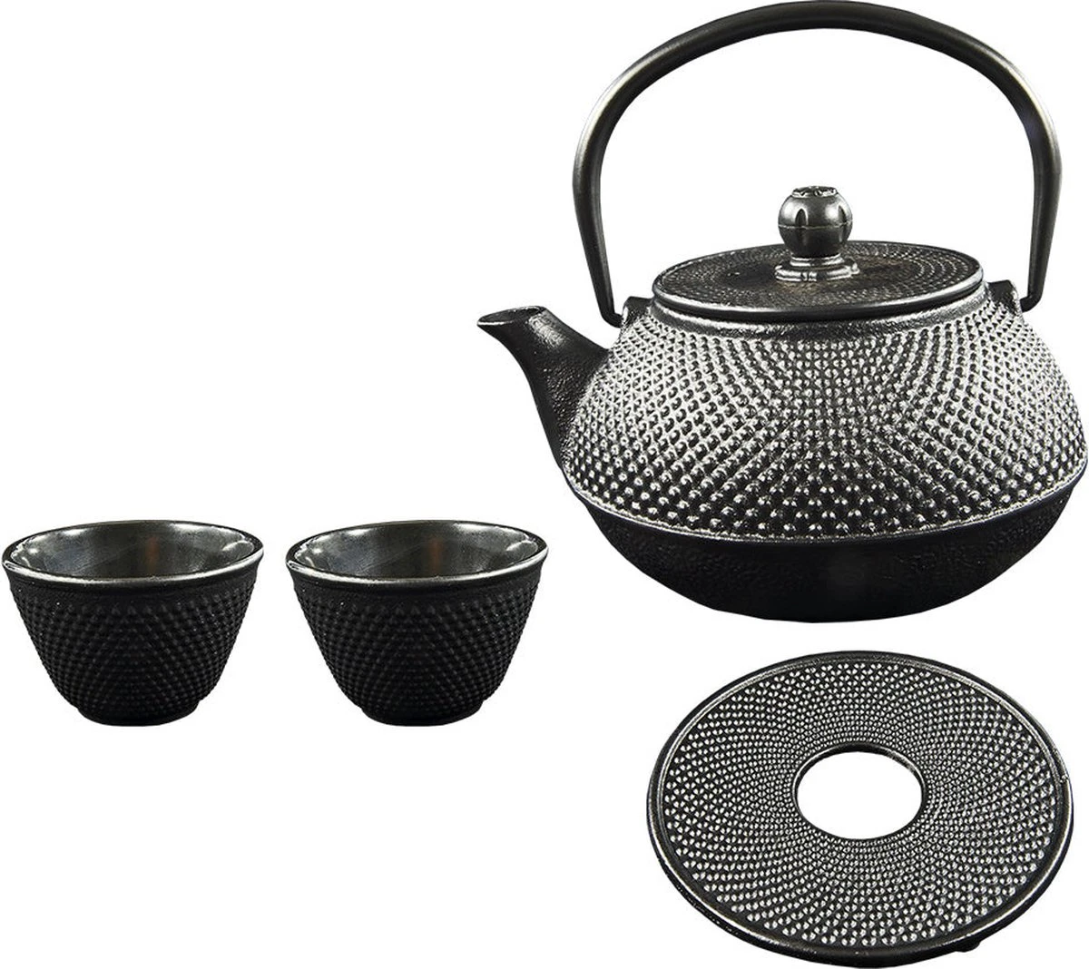 SakuraTea - Theepot Set - 4-delig - Gietijzer - Zwart - 0.8L - 2 Kopjes (100ml) 8 SakuraTea - Theepot Set - 4-delig - Gietijzer - Zwart - 0.8L - 2 Kopjes (100ml) - Afbeelding 8
