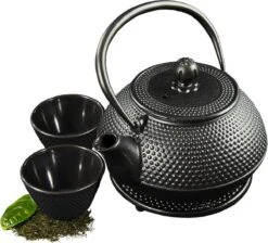 SakuraTea - Theepot Set - 4-delig - Gietijzer - Zwart - 0.8L - 2 Kopjes (100ml) 13 SakuraTea - Theepot Set - 4-delig - Gietijzer - Zwart - 0.8L - 2 Kopjes (100ml) -Babyproducten 1200x1086