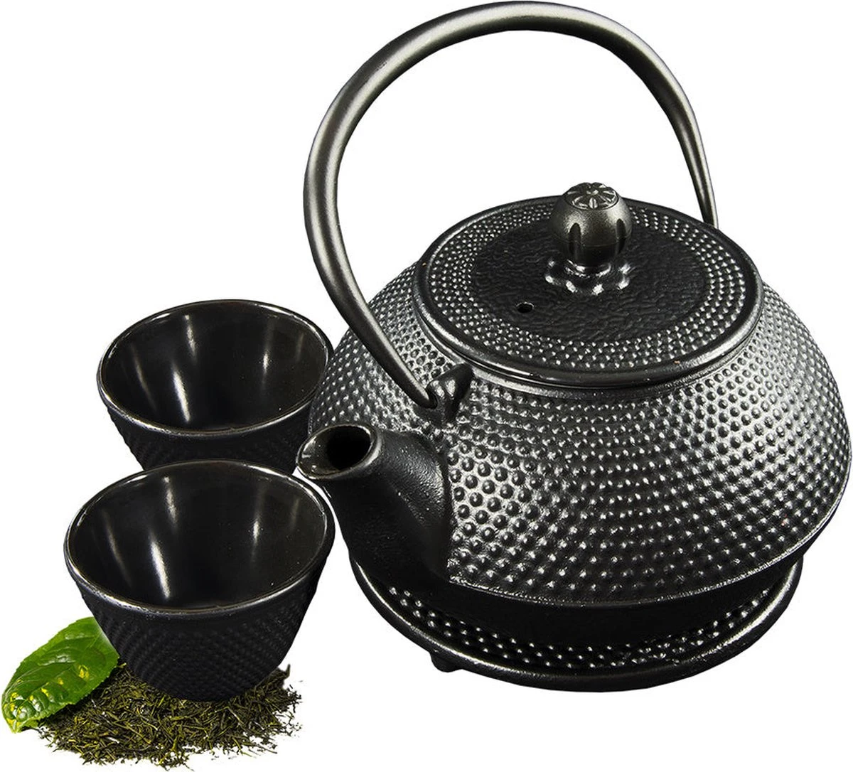 SakuraTea - Theepot Set - 4-delig - Gietijzer - Zwart - 0.8L - 2 Kopjes (100ml) 6 SakuraTea - Theepot Set - 4-delig - Gietijzer - Zwart - 0.8L - 2 Kopjes (100ml) - Afbeelding 6