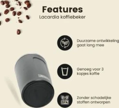 LaCardia Koffiebeker To Go Premium Zwart – Thermosbeker – Theebeker – 380ML – Herbruikbaar -Babyproducten 1200x1090