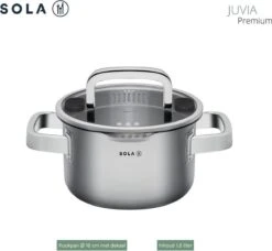 Sola Pannenset Juvia - 4 Delig - Ø 16,16,18,20 Cm - Zilver - RVS - Sandwichbodem -Babyproducten 1200x1110 2