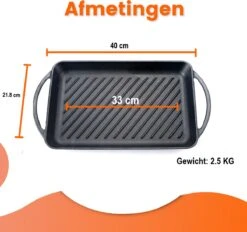 Kicinn Grillplaat - Gietijzer - Geëmailleerd - Incl. Accessoires - Ø 33 X 21.8 Cm (LxB) -Babyproducten 1200x1127