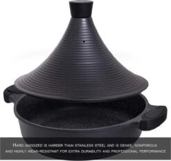 Aluminium Tajine Agadir- Matt Black Geschikt Ook Voor Inductie -Babyproducten 1200x1131 5