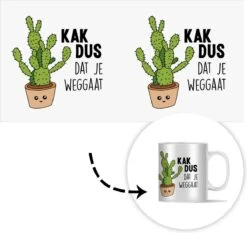 Mok - Koffiemok - Spreuken - Quote - 'Kak Dus Dat Je Weggaat' - Baan - Mokken - 350 ML - Beker - Koffiemokken - Theemok - Mok Met Tekst -Babyproducten 1200x1134