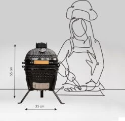 BluMill Kamado BBQ Egg - Kamado 13 Inch - Incl. Vlees Thermometer - Houtskoolbarbecues - Zwart - Ø 27cm -Babyproducten 1200x1156 2
