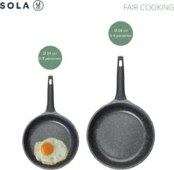 Sola Koekenpan Fair Cooking - Ø 28 Cm - Zwart/wit - Aluminium - Antiaanbaklaag 18 Sola Koekenpan Fair Cooking - Ø 28 Cm - Zwart/wit - Aluminium - Antiaanbaklaag -Babyproducten 1200x1171 2