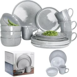 Excellent Serviesset - Servies - 16 Stuks - Aardewerk - Grijs -Babyproducten 1200x1193 2