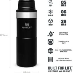 Stanley Trigger-Action Travel Mug 0.35L - Thermosfles - Matt Black -Babyproducten 1200x1194 3