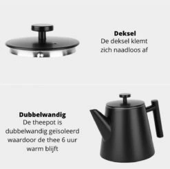 Castagnola Theepot Met Filter – Theekan – Theepot Dubbelwandig – Theepot Roestvrijstaal – Hoogwaardig RVS – 1 Liter – 5 Kopjes Thee – Zwart 15 Castagnola Theepot Met Filter – Theekan – Theepot Dubbelwandig – Theepot Roestvrijstaal – Hoogwaardig RVS – 1 Liter – 5 Kopjes Thee – Zwart -Babyproducten 1200x1195 15