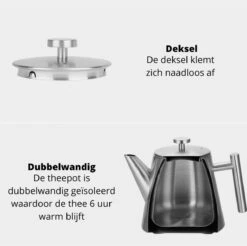 Castagnola Theepot Met Filter – Theekan – Theepot Dubbelwandig – Theepot Roestvrijstaal – Hoogwaardig RVS – 1 Liter – 5 Kopjes Thee – Zilver 10 Castagnola Theepot Met Filter – Theekan – Theepot Dubbelwandig – Theepot Roestvrijstaal – Hoogwaardig RVS – 1 Liter – 5 Kopjes Thee – Zilver -Babyproducten 1200x1195 6