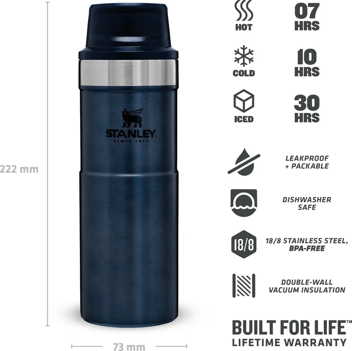 Stanley Trigger-Action Travel Mug 0.47L - Thermosfles - Nightfall 3 Stanley Trigger-Action Travel Mug 0.47L - Thermosfles - Nightfall - Afbeelding 3