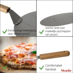 Pizzaschep 30 Cm Voor Oven Of BBQ - Rond - RVS - Met Houten Handvat -Babyproducten 1200x1198 16