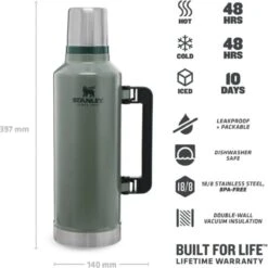 Stanley The Legendary Classic Bottle 1,40L - Thermosfles - Hammertone Green -Babyproducten 1200x1198 21