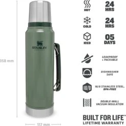 Stanley The Legendary Classic Bottle 1,40L - Thermosfles - Hammertone Green -Babyproducten 1200x1198 22