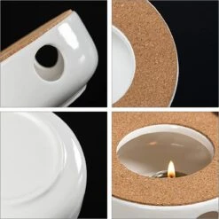 ConBlom Keramische Theepot, Warmer, Theewarmer, Koffiewarmer, Stoofje, Met Kurk-stoofje, Theepot Basis, Theefornuis, Melkwarmer Voor Thuis, Café, Theemelk (zonder Kaars En Theepot) -Babyproducten 1200x1199 12