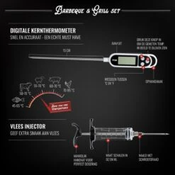 Mountain Jack® 40-Delige Luxe BBQ Grill Accessoires Set In Roestvrij Staal – Barbecue Gereedschap – Tangenset, Vlees Thermometer, Vleestang, Borstel, Spiezen, Vleesmes, Vleesvork 16 Mountain Jack® 40-Delige Luxe BBQ Grill Accessoires Set In Roestvrij Staal – Barbecue Gereedschap – Tangenset, Vlees Thermometer, Vleestang, Borstel, Spiezen, Vleesmes, Vleesvork -Babyproducten 1200x1199 14