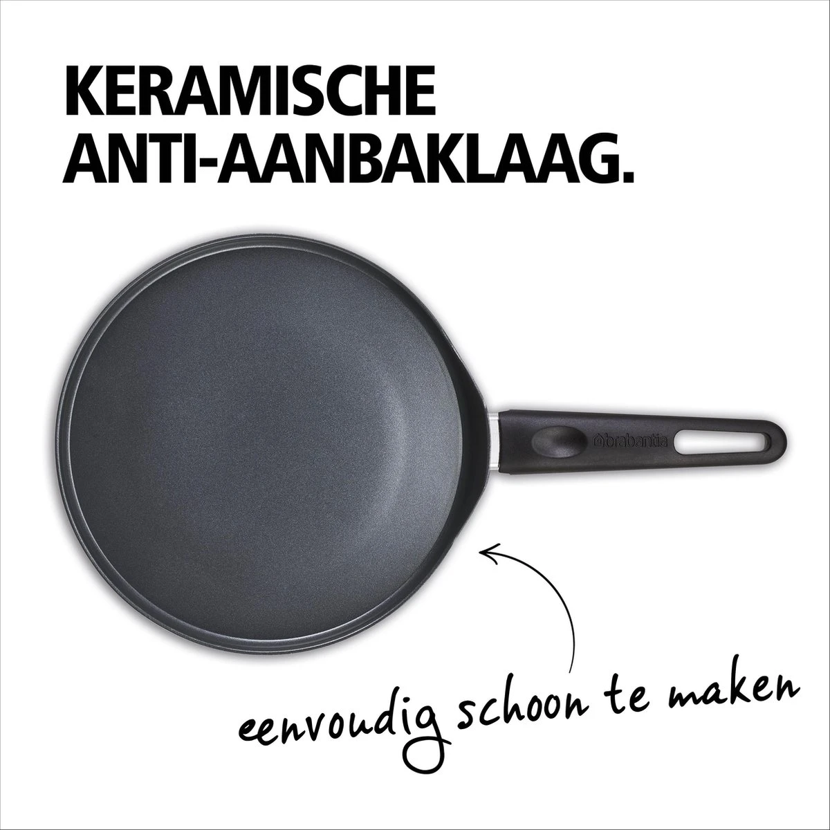 BRABANTIA INDU+ Pannenkoekenpan - Keramische Antiaanbaklaag - Ø 24 Cm - Inductie - Pfas Vrij 3 BRABANTIA INDU+ Pannenkoekenpan - Keramische Antiaanbaklaag - Ø 24 Cm - Inductie - Pfas Vrij - Afbeelding 3