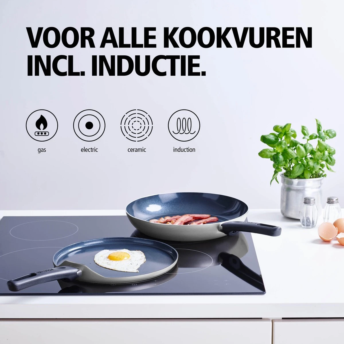 BRABANTIA INDU+ Pannenkoekenpan - Keramische Antiaanbaklaag - Ø 24 Cm - Inductie - Pfas Vrij 5 BRABANTIA INDU+ Pannenkoekenpan - Keramische Antiaanbaklaag - Ø 24 Cm - Inductie - Pfas Vrij - Afbeelding 5