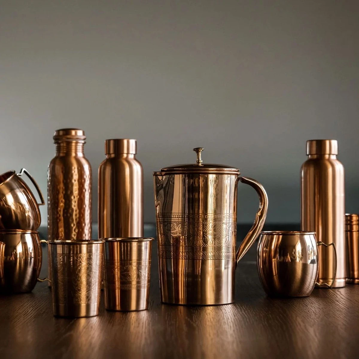 Puur Koperen Kan Bloempatroon - 1,5 Liter 5 Puur Koperen Kan Bloempatroon - 1,5 Liter - Afbeelding 5