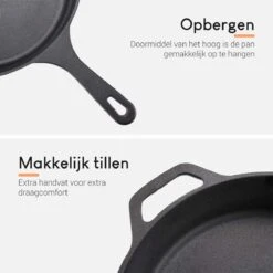 Ocina Gietijzeren Pan – ø30,5cm - Skillet - Koekenpan – Hapjespan – Koekenpan Inductie – Koekenpannenset - Gietijzeren Pan Bbq - Gietijzer -Babyproducten 1200x1200 11