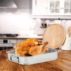 Relaxdays Braadslede Met Rooster - Edelstaal - Ovenschaal - Braadpan - Braadslee - Zilver - L 11 Relaxdays Braadslede Met Rooster - Edelstaal - Ovenschaal - Braadpan - Braadslee - Zilver - L -Babyproducten 1200x1200 140