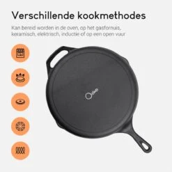 Ocina Gietijzeren Pan – ø30,5cm - Skillet - Koekenpan – Hapjespan – Koekenpan Inductie – Koekenpannenset - Gietijzeren Pan Bbq - Gietijzer -Babyproducten 1200x1200 17