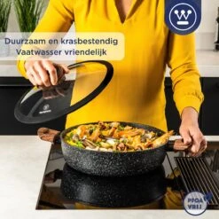 Westinghouse Hapjespan Inductie - Ø 32 Cm - Zwart Marmer - Speciale Editie - Met Deksel -Babyproducten 1200x1200 246