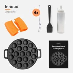 Ocina Poffertjespan – Combo Pack – 19 Poffertjes – Poffertjesmaker – Poffertjespan Inductie – Poffertjespan Electrisch – Gietijzeren Pan - Inclusief Doseerfles, Handvaten, 6x Poffertjesvorken En Invetkwast – Gratis Receptenboek 19 Ocina Poffertjespan – Combo Pack – 19 Poffertjes – Poffertjesmaker – Poffertjespan Inductie – Poffertjespan Electrisch – Gietijzeren Pan - Inclusief Doseerfles, Handvaten, 6x Poffertjesvorken En Invetkwast – Gratis Receptenboek -Babyproducten 1200x1200 449