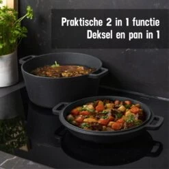 Daumonet Ducasse Gietijzeren Double Use Braadpan - Combi Sudderpan Zwart - 2-in-1 Bak- En Braadpan - PFAS & PFOA Vrij - Rond - Ø 26 Cm - 4,4 Liter - Emaille - Alle Warmtebronnen - Elektrisch - Gas - Halogeen - Inductie - Keramisch 12 Daumonet Ducasse Gietijzeren Double Use Braadpan - Combi Sudderpan Zwart - 2-in-1 Bak- En Braadpan - PFAS & PFOA Vrij - Rond - Ø 26 Cm - 4,4 Liter - Emaille - Alle Warmtebronnen - Elektrisch - Gas - Halogeen - Inductie - Keramisch -Babyproducten 1200x1200 511