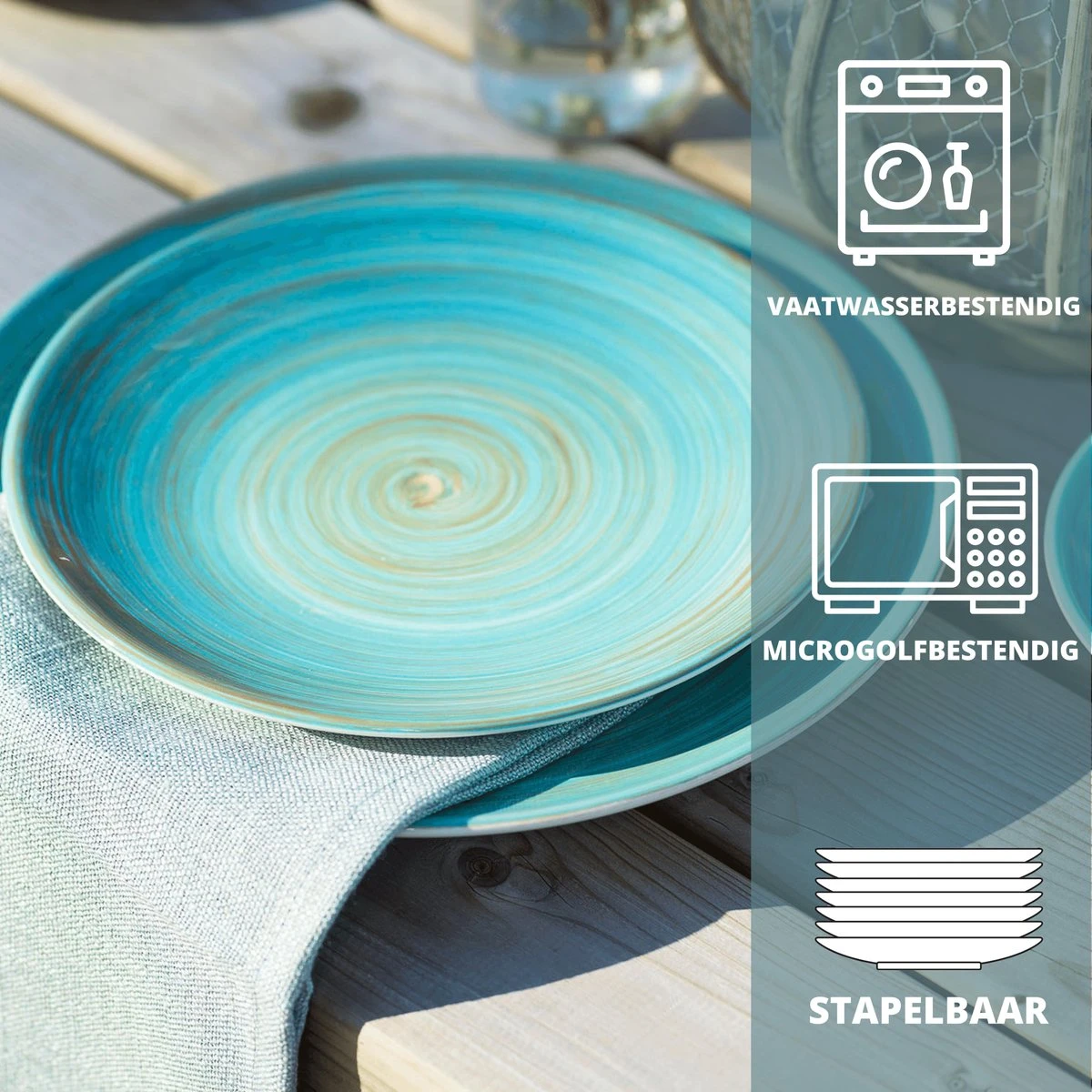 Cosy&Trendy Serviesset 24-delig Turbolino Blauw 9 Cosy&Trendy Serviesset 24-delig Turbolino Blauw - Afbeelding 9