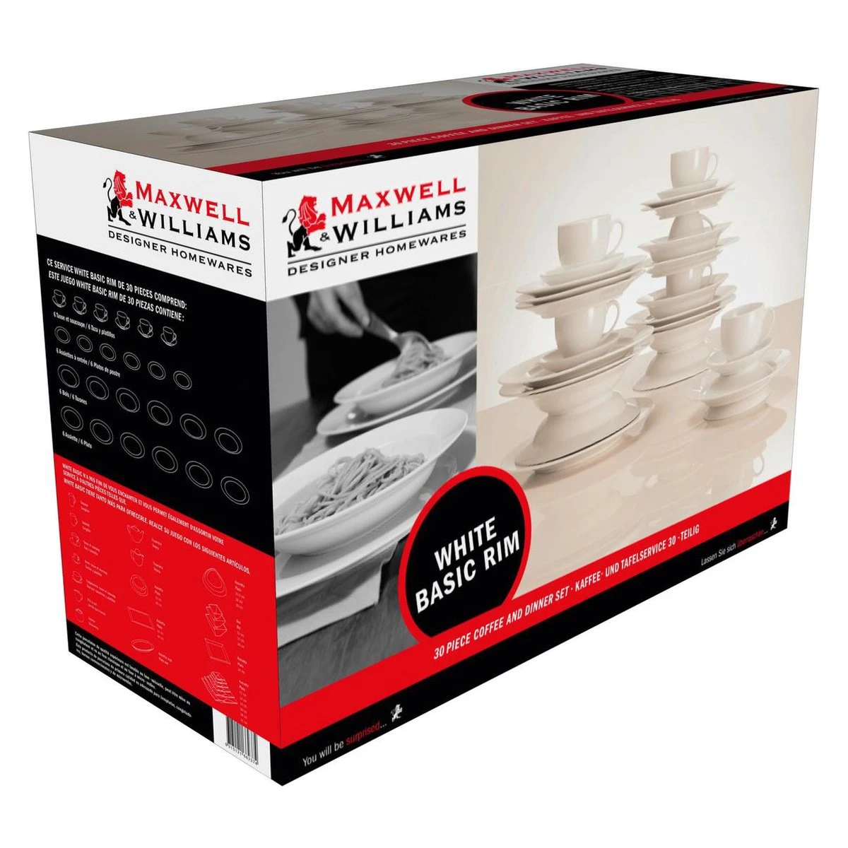 Maxwell And Williams White Basic Rim Koffie- En Dinerset - 30-delig - Wit 4 Maxwell And Williams White Basic Rim Koffie- En Dinerset - 30-delig - Wit - Afbeelding 4