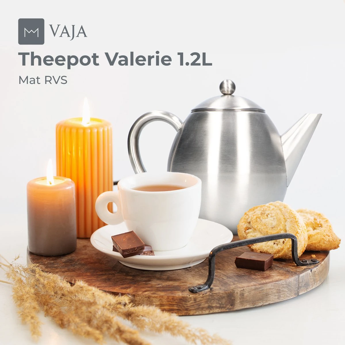 Vaja Valerie - Theepot Met Filter - Dubbelwandig - RVS - 1.2L 9 Vaja Valerie - Theepot Met Filter - Dubbelwandig - RVS - 1.2L - Afbeelding 9