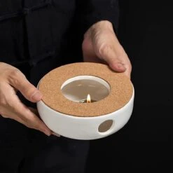 ConBlom Keramische Theepot, Warmer, Theewarmer, Koffiewarmer, Stoofje, Met Kurk-stoofje, Theepot Basis, Theefornuis, Melkwarmer Voor Thuis, Café, Theemelk (zonder Kaars En Theepot) -Babyproducten 1200x1200 703