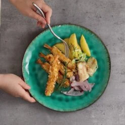 Merkloos Combiservies, 24-delig Coco Tafelservies Van Aardewerk, Raku Glazuur Effect Serviesset, Bevat Mueslikommen, Dessertborden En Dinerborden Voor 8 Personen In Vintage Look, Groen -Babyproducten 1200x1200 717